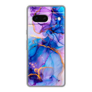 Силиконовый чехол на Google Pixel 7 с принтом синий мрамор Силиконовый чехол на Google Pixel 7 с принтом синий мрамор