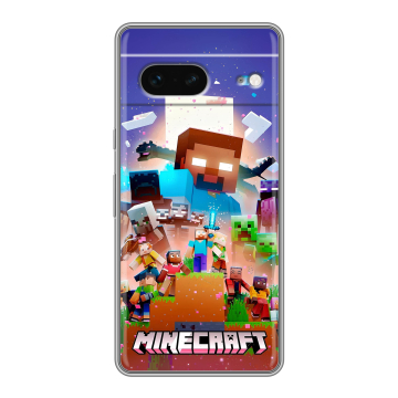 Силиконовый чехол на Google Pixel 7 с принтом Майнкрафт Minecraft Силиконовый чехол на Google Pixel 7 с принтом Майнкрафт Minecraft