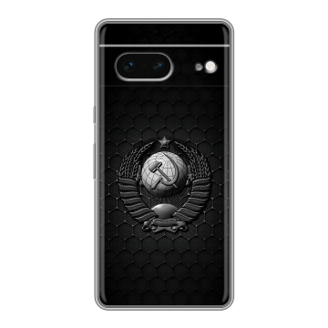 Силиконовый чехол на Google Pixel 7 с принтом Герб Флаг СССР Силиконовый чехол на Google Pixel 7 с принтом Герб Флаг СССР