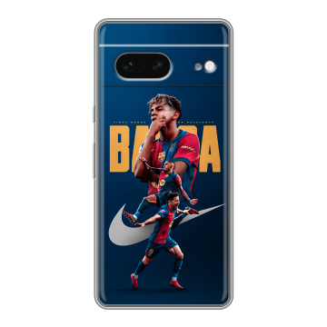 Силиконовый чехол на Google Pixel 7 с принтом Барселона Barca Yamal Силиконовый чехол на Google Pixel 7 с принтом Барселона Barca Yamal