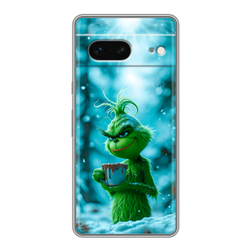 Силиконовый чехол на Google Pixel 7 с принтом Новый год гринч Силиконовый чехол на Google Pixel 7 с принтом Новый год гринч