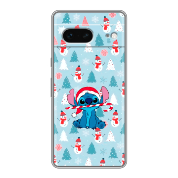 Силиконовый чехол на Google Pixel 7 с принтом Стич Новый год Силиконовый чехол на Google Pixel 7 с принтом Стич Новый год