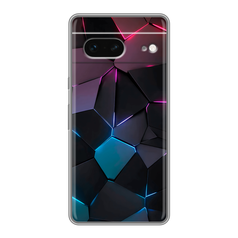 Силиконовый чехол на Google Pixel 7 с принтом Геометрия неона Силиконовый чехол на Google Pixel 7 с принтом Геометрия неона