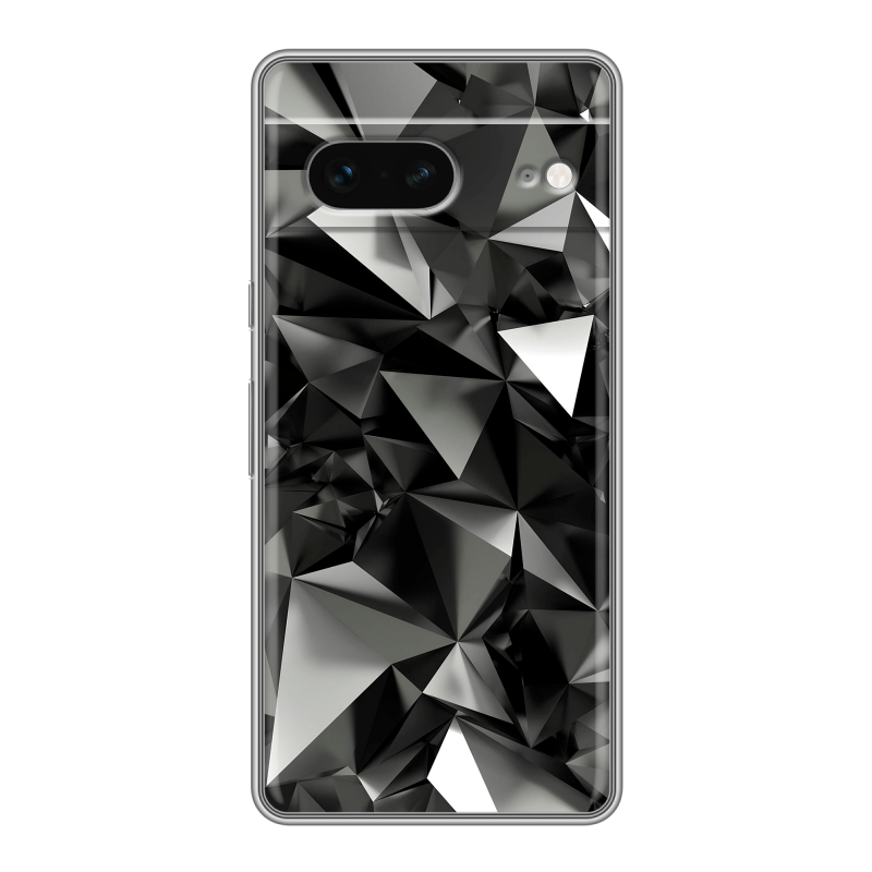 Силиконовый противоударный чехол на Google Pixel 7 с принтом Черные кристаллы Силиконовый противоударный чехол на Google Pixel 7 с принтом Черные кристаллы