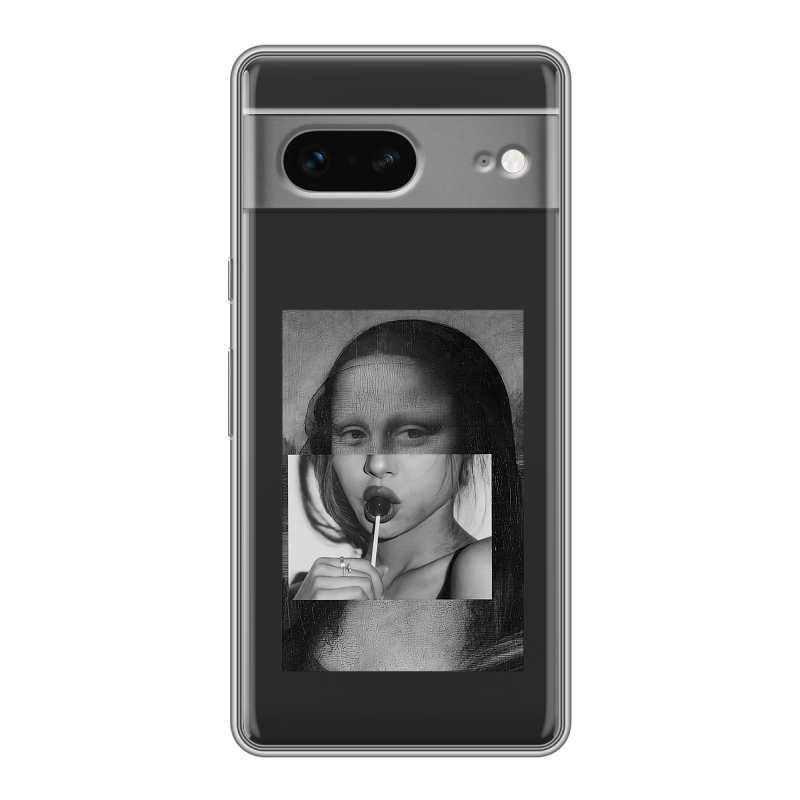 Силиконовый противоударный чехол на Google Pixel 7 с принтом Мона Лиза Силиконовый противоударный чехол на Google Pixel 7 с принтом Мона Лиза