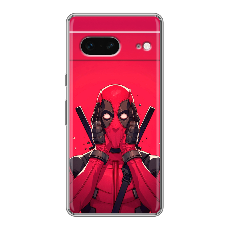 Силиконовый противоударный чехол на Google Pixel 7 с принтом Дедпул Deadpool Силиконовый противоударный чехол на Google Pixel 7 с принтом Дедпул Deadpool