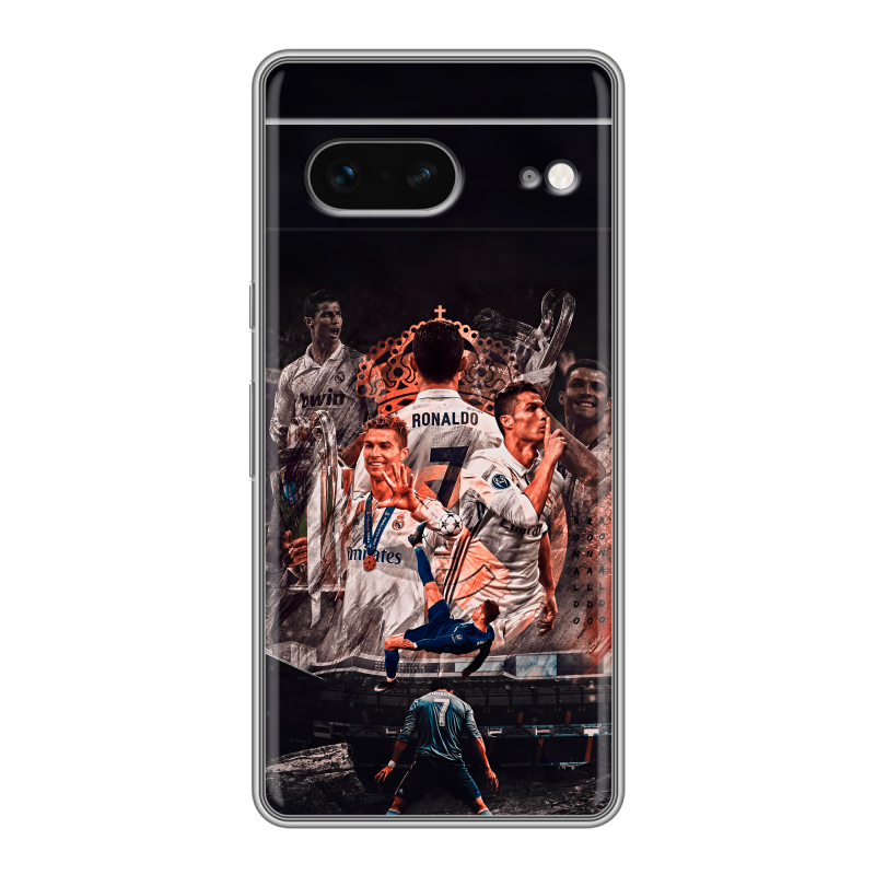 Силиконовый чехол на Google Pixel 7 с принтом Реал Роналдо Real Ronaldo Силиконовый чехол на Google Pixel 7 с принтом Реал Роналдо Real Ronaldo