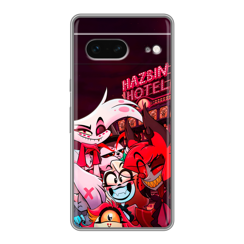 Силиконовый чехол на Google Pixel 7 с принтом Hazbin Hotel Отель Хазбин Силиконовый чехол на Google Pixel 7 с принтом Hazbin Hotel Отель Хазбин