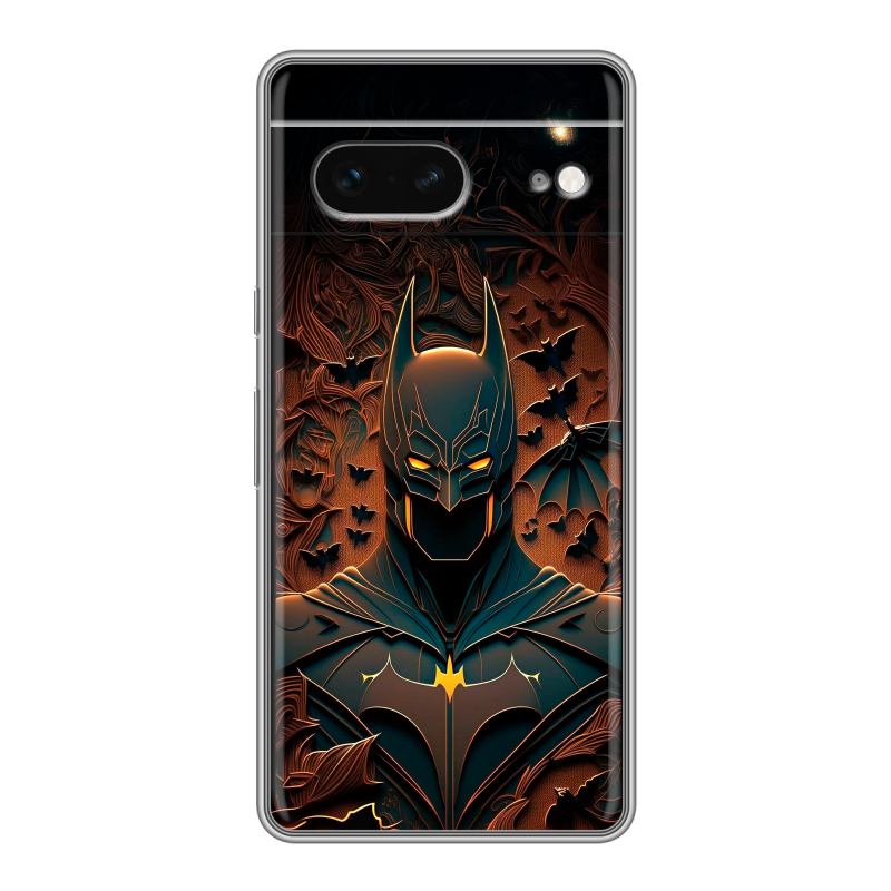 Силиконовый противоударный чехол на Google Pixel 7 с принтом Batman Бэтмен Силиконовый противоударный чехол на Google Pixel 7 с принтом Batman Бэтмен