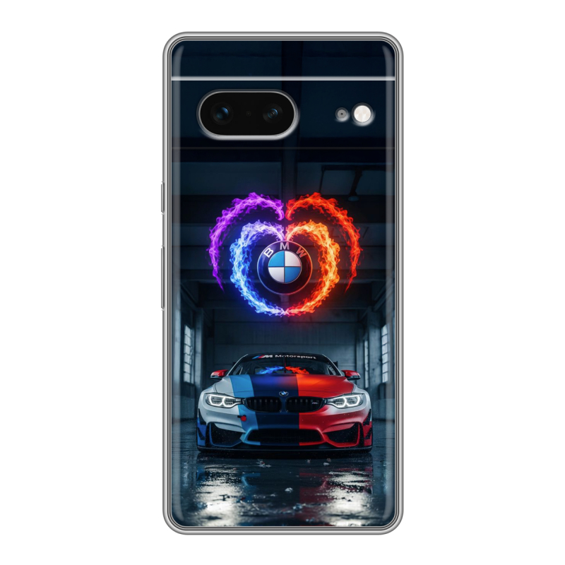 Силиконовый чехол на Google Pixel 7 с принтом BMW БМВ Силиконовый чехол на Google Pixel 7 с принтом BMW БМВ