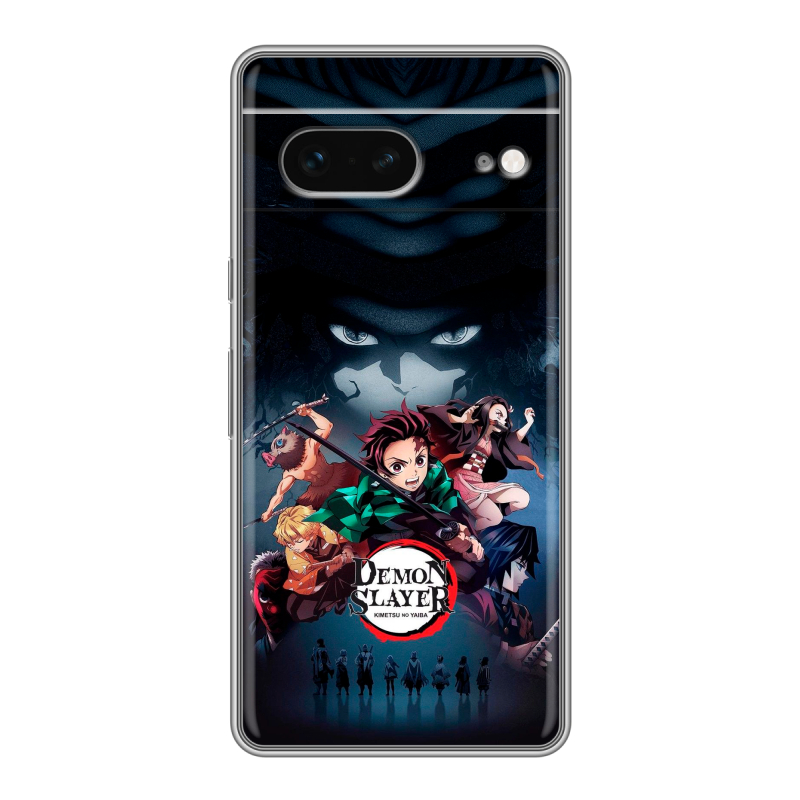 Силиконовый противоударный чехол на Google Pixel 7 с принтом Demon Slayer Клинок рассекающий демонов Силиконовый противоударный чехол на Google Pixel 7 с принтом Demon Slayer Клинок рассекающий демонов