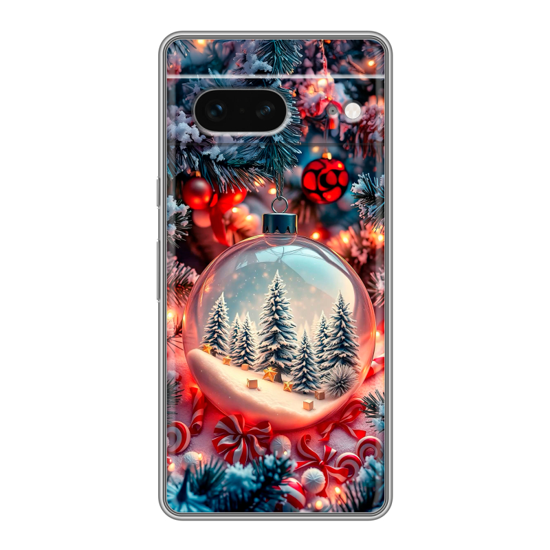 Силиконовый чехол на Google Pixel 7 с принтом Новый год Силиконовый чехол на Google Pixel 7 с принтом Новый год
