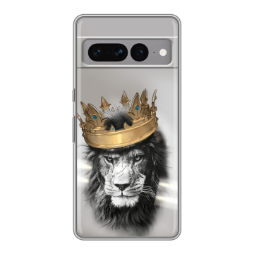 Силиконовый чехол на Google Pixel 7 Pro с принтом Лев с короной Силиконовый чехол на Google Pixel 7 Pro с принтом Лев с короной