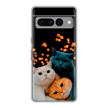 Силиконовый чехол на Google Pixel 7 Pro с принтом Кошки Силиконовый чехол на Google Pixel 7 Pro с принтом Кошки