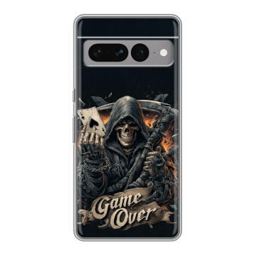 Силиконовый чехол на Google Pixel 7 Pro с принтом Скелет карты Силиконовый чехол на Google Pixel 7 Pro с принтом Скелет карты