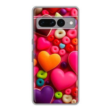 Силиконовый чехол на Google Pixel 7 Pro с принтом Сердечки Силиконовый чехол на Google Pixel 7 Pro с принтом Сердечки