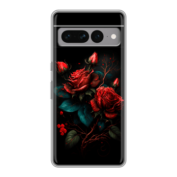 Силиконовый чехол на Google Pixel 7 Pro с принтом Розы красные Силиконовый чехол на Google Pixel 7 Pro с принтом Розы красные