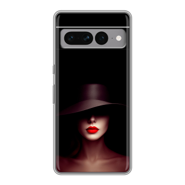 Силиконовый чехол на Google Pixel 7 Pro с принтом Девушка в шляпе Силиконовый чехол на Google Pixel 7 Pro с принтом Девушка в шляпе