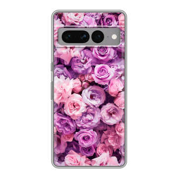 Силиконовый чехол на Google Pixel 7 Pro с принтом лавандовые розы Силиконовый чехол на Google Pixel 7 Pro с принтом лавандовые розы