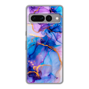 Силиконовый чехол на Google Pixel 7 Pro с принтом синий мрамор Силиконовый чехол на Google Pixel 7 Pro с принтом синий мрамор
