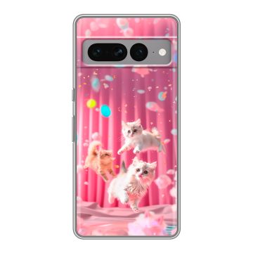 Силиконовый чехол на Google Pixel 7 Pro с принтом милые котики Силиконовый чехол на Google Pixel 7 Pro с принтом милые котики