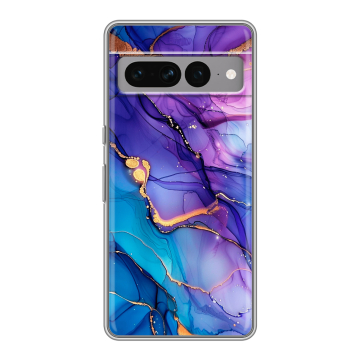 Силиконовый чехол на Google Pixel 7 Pro с принтом синий мрамор Силиконовый чехол на Google Pixel 7 Pro с принтом синий мрамор