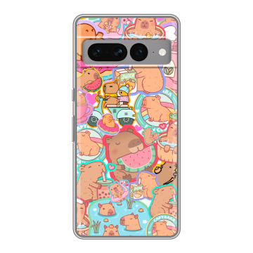 Силиконовый чехол на Google Pixel 7 Pro с принтом капибары Силиконовый чехол на Google Pixel 7 Pro с принтом капибары