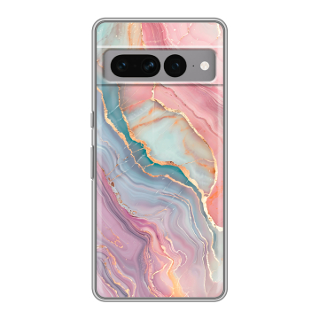 Силиконовый чехол на Google Pixel 7 Pro с принтом розовый мрамор Силиконовый чехол на Google Pixel 7 Pro с принтом розовый мрамор