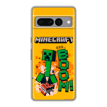 Силиконовый чехол на Google Pixel 7 Pro с принтом Майнкрафт Minecraft Силиконовый чехол на Google Pixel 7 Pro с принтом Майнкрафт Minecraft