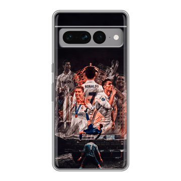 Силиконовый чехол на Google Pixel 7 Pro с принтом Реал Роналдо Real Ronaldo Силиконовый чехол на Google Pixel 7 Pro с принтом Реал Роналдо Real Ronaldo