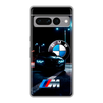 Силиконовый чехол на Google Pixel 7 Pro с принтом БМВ BMW Силиконовый чехол на Google Pixel 7 Pro с принтом БМВ BMW