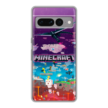 Силиконовый чехол на Google Pixel 7 Pro с принтом Майнкрафт Minecraft Силиконовый чехол на Google Pixel 7 Pro с принтом Майнкрафт Minecraft