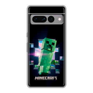 Силиконовый чехол на Google Pixel 7 Pro с принтом Майнкрафт Minecraft Силиконовый чехол на Google Pixel 7 Pro с принтом Майнкрафт Minecraft
