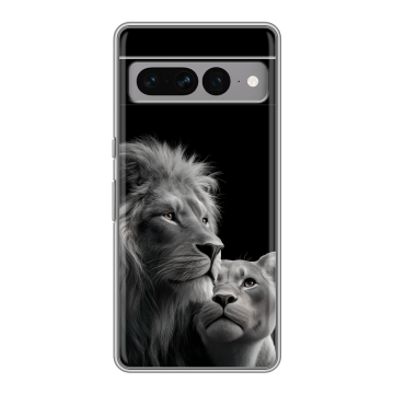 Силиконовый чехол на Google Pixel 7 Pro с принтом Лев кошки Силиконовый чехол на Google Pixel 7 Pro с принтом Лев кошки