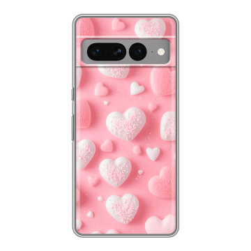 Силиконовый чехол на Google Pixel 7 Pro с принтом Сердечки Силиконовый чехол на Google Pixel 7 Pro с принтом Сердечки