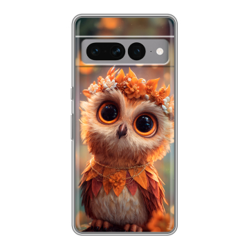 Силиконовый чехол на Google Pixel 7 Pro с принтом Милая сова Силиконовый чехол на Google Pixel 7 Pro с принтом Милая сова
