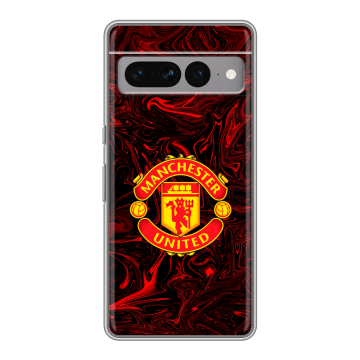 Силиконовый чехол на Google Pixel 7 Pro с принтом Manchester United Силиконовый чехол на Google Pixel 7 Pro с принтом Manchester United