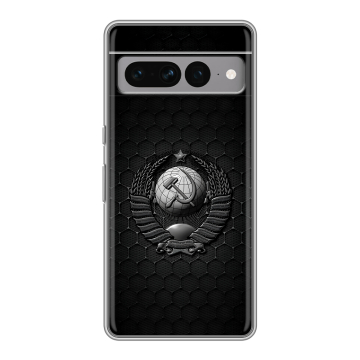 Силиконовый чехол на Google Pixel 7 Pro с принтом Герб Флаг СССР Силиконовый чехол на Google Pixel 7 Pro с принтом Герб Флаг СССР