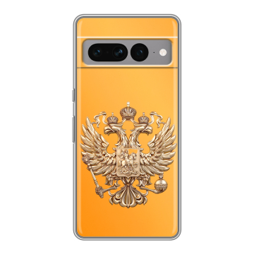 Силиконовый чехол на Google Pixel 7 Pro с принтом Герб Флаг России Силиконовый чехол на Google Pixel 7 Pro с принтом Герб Флаг России