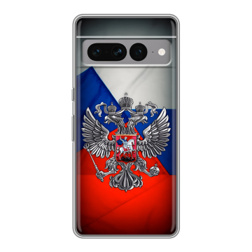 Силиконовый чехол на Google Pixel 7 Pro с принтом Флаг России Силиконовый чехол на Google Pixel 7 Pro с принтом Флаг России