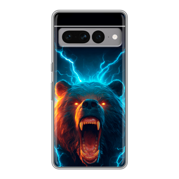 Силиконовый чехол на Google Pixel 7 Pro с принтом Медведь Силиконовый чехол на Google Pixel 7 Pro с принтом Медведь