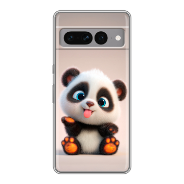 Силиконовый чехол на Google Pixel 7 Pro с принтом милая панда Силиконовый чехол на Google Pixel 7 Pro с принтом милая панда