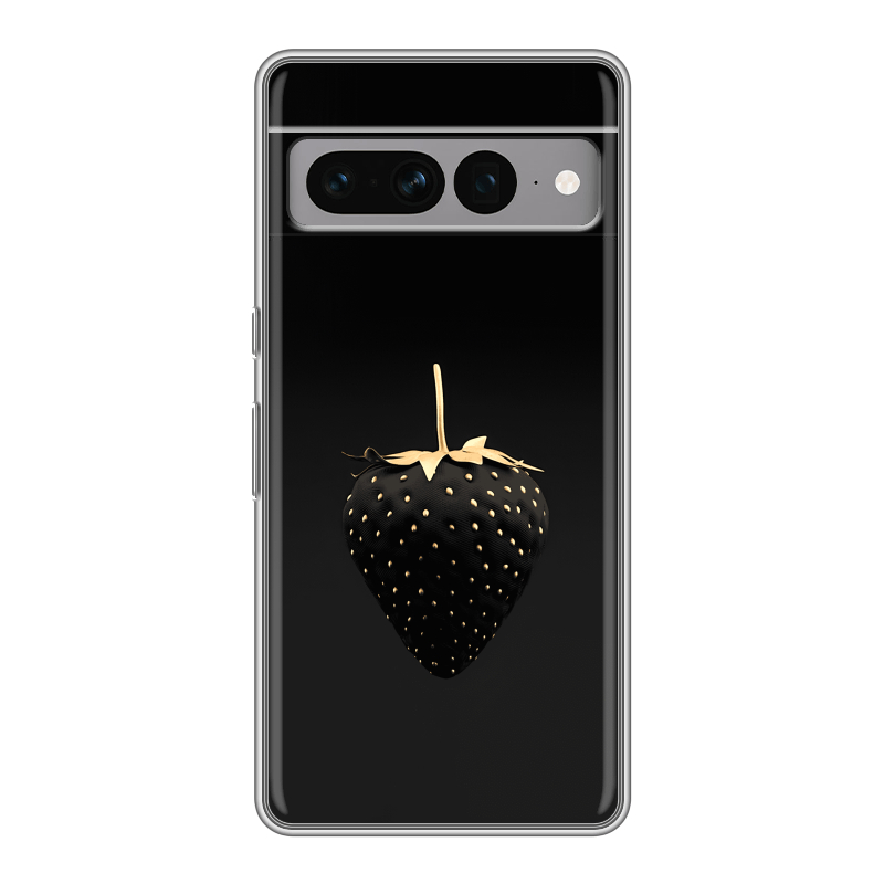 Силиконовый чехол на Google Pixel 7 Pro с принтом Черная клубника Силиконовый чехол на Google Pixel 7 Pro с принтом Черная клубника