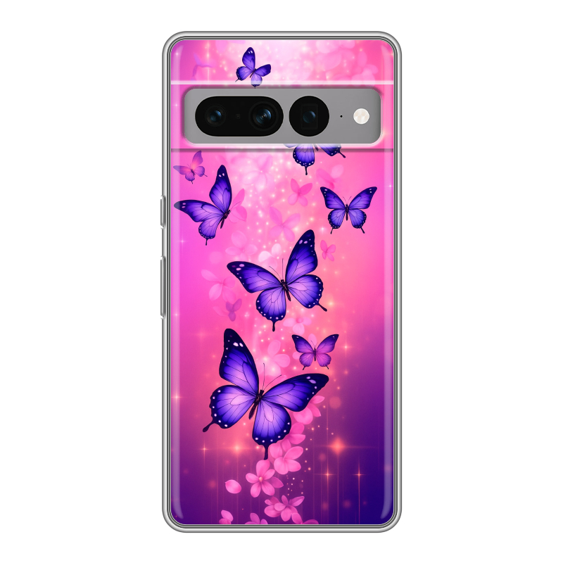 Силиконовый чехол на Google Pixel 7 Pro с принтом Бабочки Силиконовый чехол на Google Pixel 7 Pro с принтом Бабочки