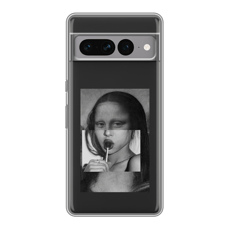 Силиконовый противоударный чехол на Google Pixel 7 Pro с принтом Мона Лиза Силиконовый противоударный чехол на Google Pixel 7 Pro с принтом Мона Лиза