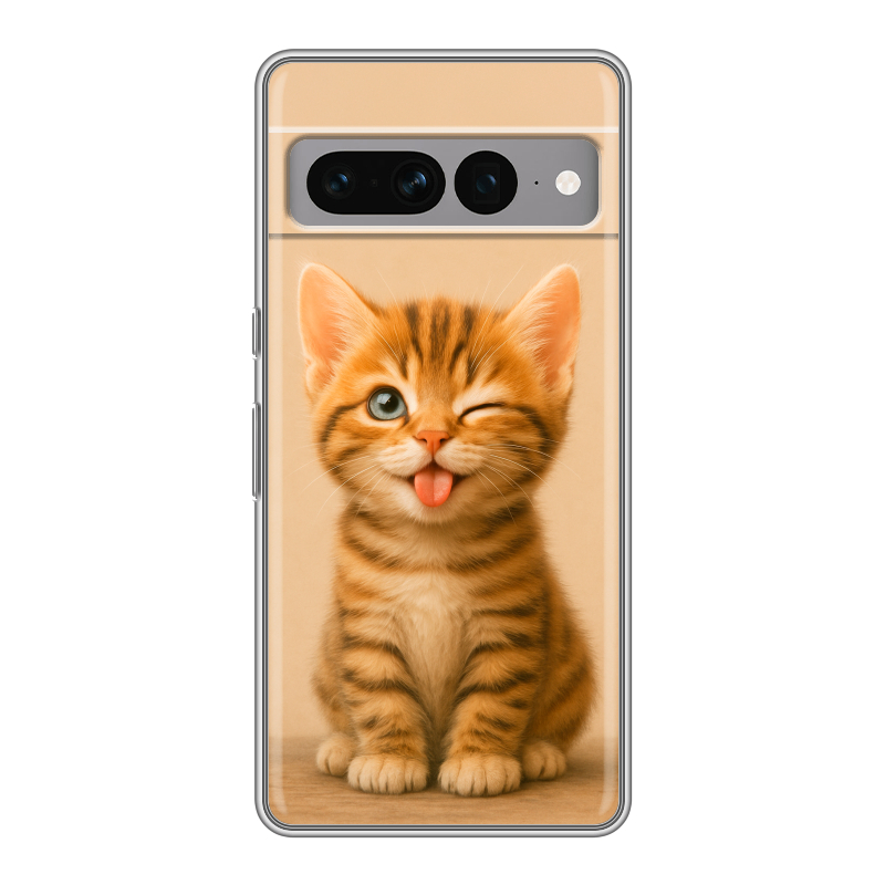 Силиконовый чехол на Google Pixel 7 Pro с принтом котенок Силиконовый чехол на Google Pixel 7 Pro с принтом котенок