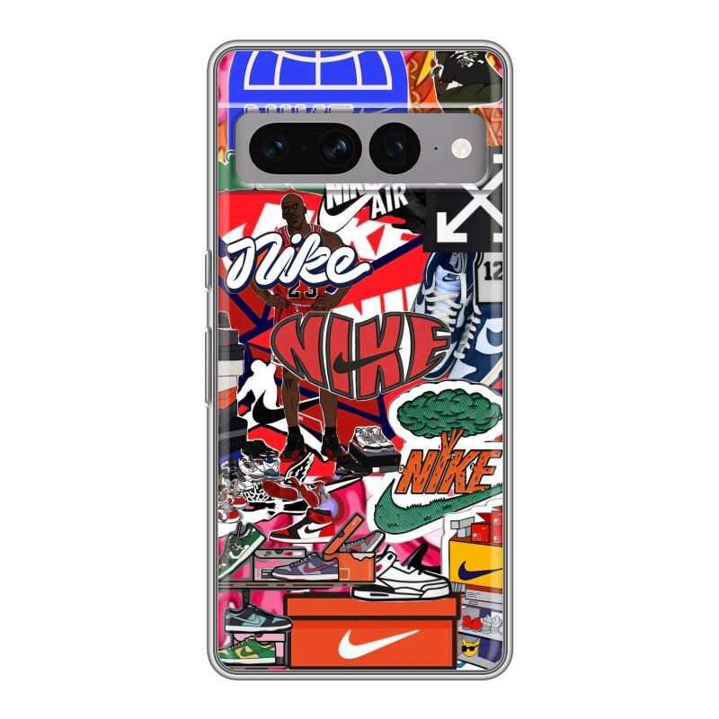 Силиконовый чехол на Google Pixel 7 Pro с принтом Найк Nike яркий Силиконовый чехол на Google Pixel 7 Pro с принтом Найк Nike яркий
