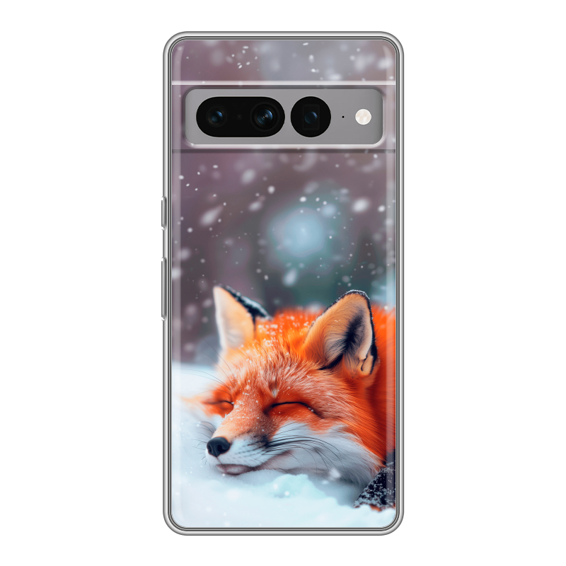 Силиконовый противоударный чехол на Google Pixel 7 Pro с принтом лиса Силиконовый противоударный чехол на Google Pixel 7 Pro с принтом лиса