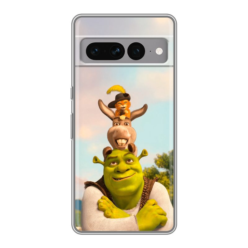 Силиконовый чехол на Google Pixel 7 Pro с принтом Шрек Shrek Силиконовый чехол на Google Pixel 7 Pro с принтом Шрек Shrek