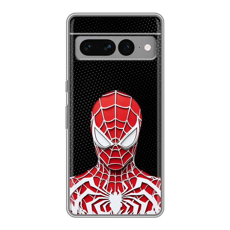 Силиконовый противоударный чехол на Google Pixel 7 Pro с принтом человек паук spiderman Силиконовый противоударный чехол на Google Pixel 7 Pro с принтом человек паук spiderman